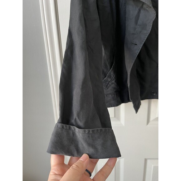 Eileen Fisher Moto Blazer Asymmetrical Jacket Pockets Zip Black Casual Chic Sz L - Picture 5 of 11